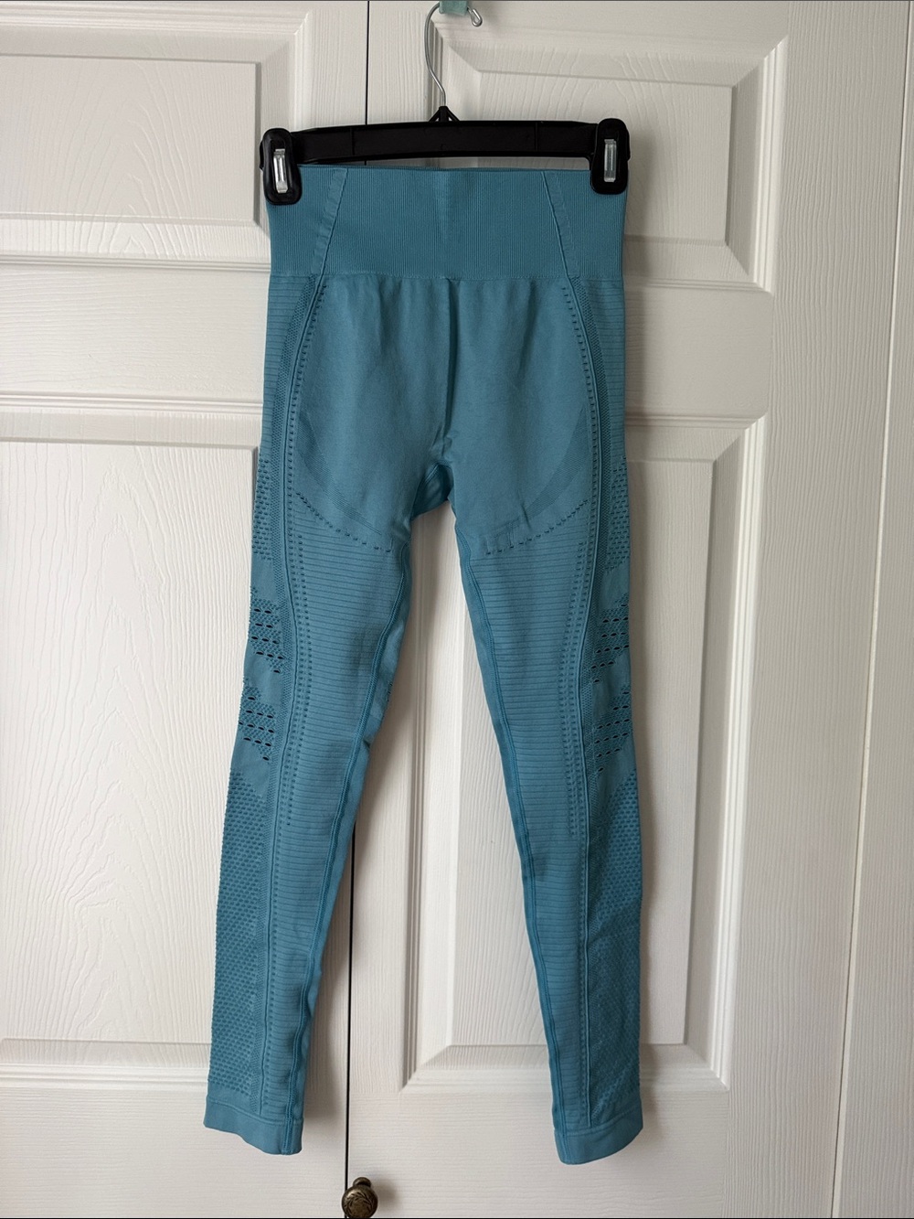 Seamless High-Waist Leggings in Teal Blue
